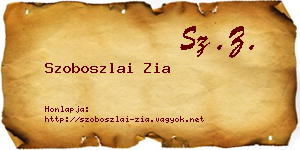 Szoboszlai Zia névjegykártya
